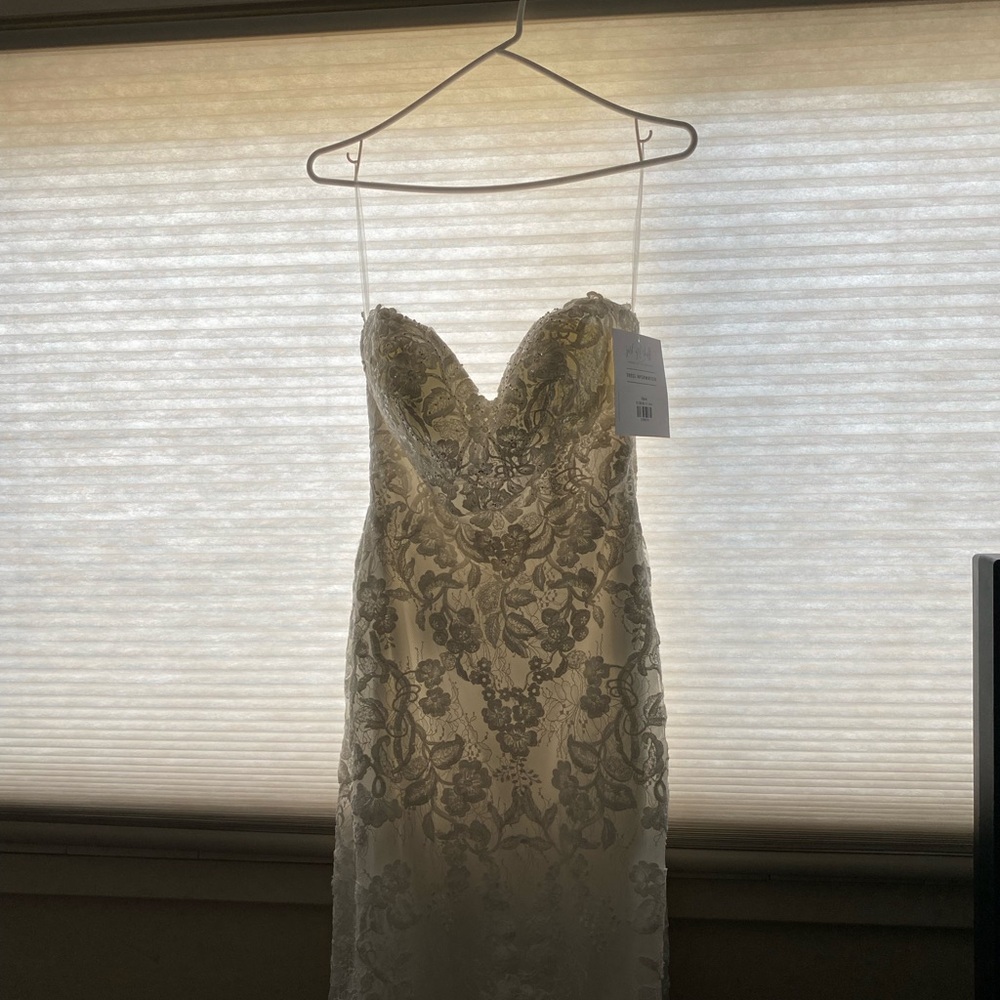 Mori Lee White Lace Gown
